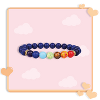 Bracelet 7 chakras anti stress de guérison "Theo" - Lapis Lazuli