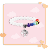 Bracelet 7 chakras anti stress de guérison avec pendentif