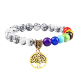 Bracelet 7 chakras anti stress de guérison avec pendentif "Kayta" - Marbre