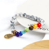 Bracelet 7 chakras anti stress de guérison avec pendentif "Xav" - Agate
